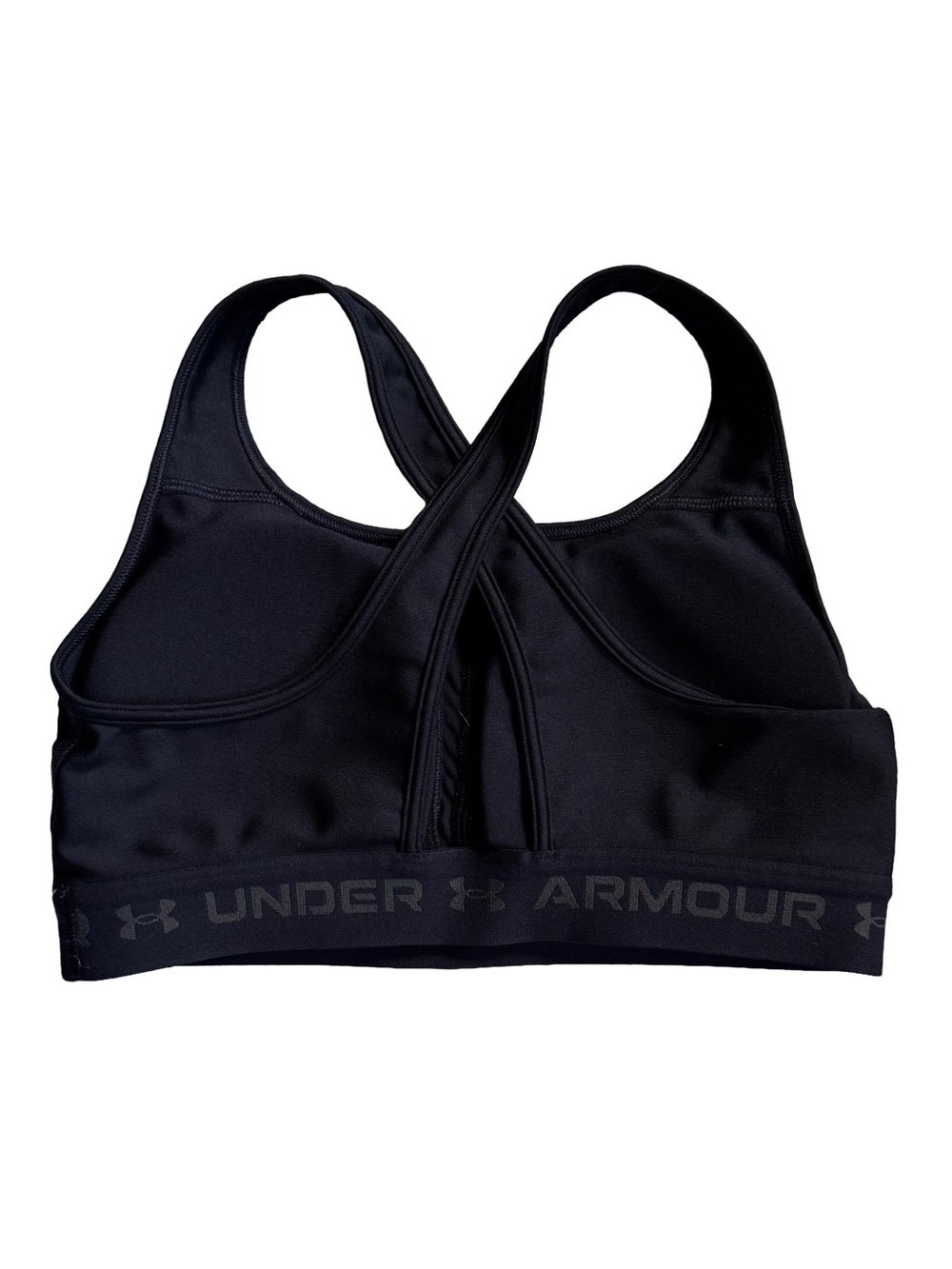 Under Armour Black Racerback Sports Bra with Branded Elastic Band - Picture 2 of 5